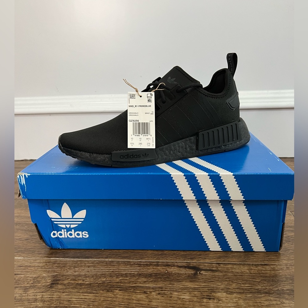 Adidas NMD R1 Primeblue Triple Black 2021 Sz 10.5